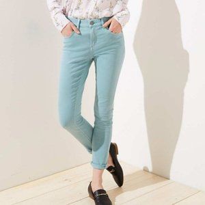 LOFT skinny crop ankle jeans, aqua color